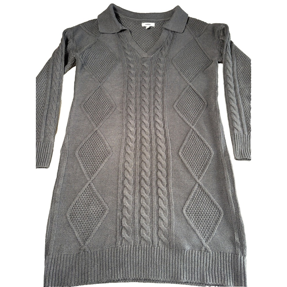 4A~ Women's Maurice's Small Sweater Dress Dark Grey